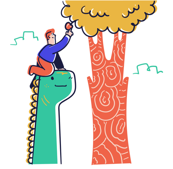 single apple in high tree